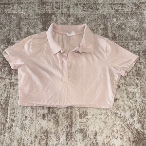 H&M Light Pink Polo Crop Top